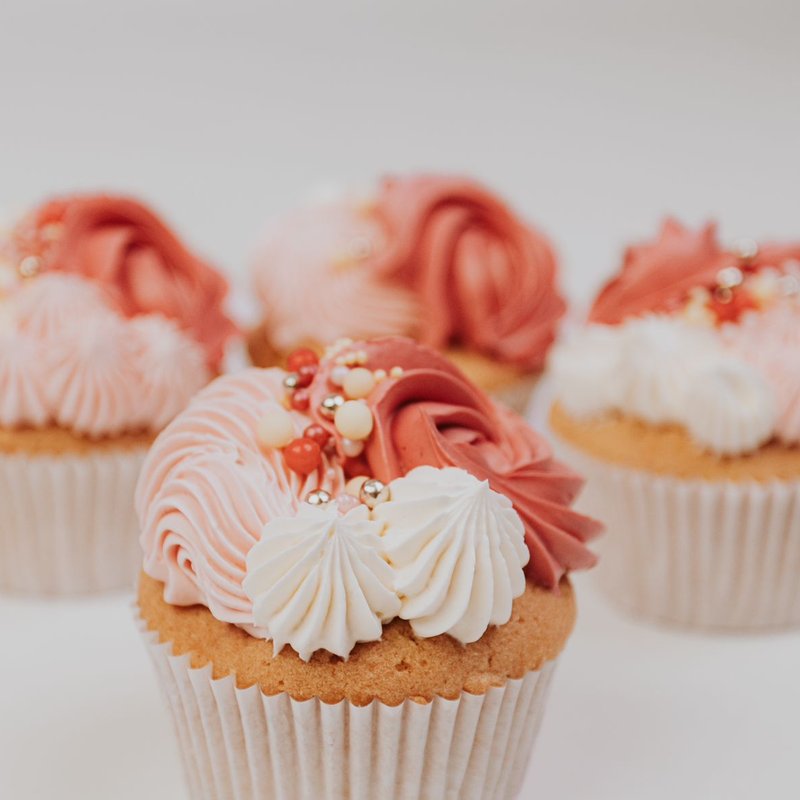 Cupcakes Koraal Parels (4 stuks)